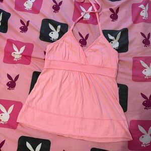 SO Pink Halter Top y2k